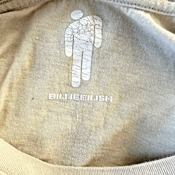 billie eilish don't smile at me beige long sleeve unisex t-shirt size large 2019 - Picture 4 of 5